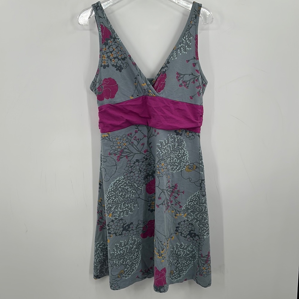 Patagonia Worn Wear Margot Dress Palm Fronds Purple Gray Women’s Size Large